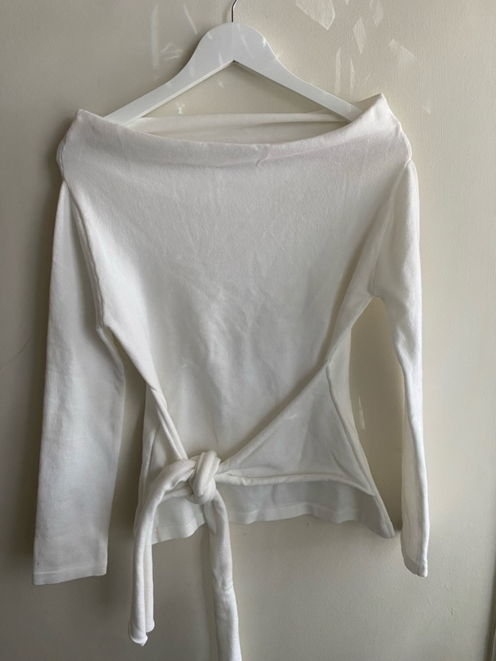Women's Off-Shoulder Tie-Front Top in White